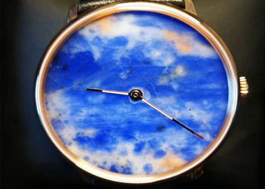 Κίνα Γοητευτικό φυσικό πέτρινο ρολόι Κινήματος χαλαζία τεχνών με το φυσικό μαρμάρινο πίνακα προμηθευτής