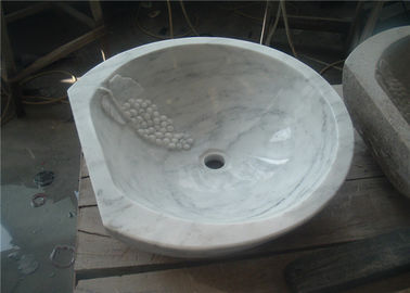 Κίνα Άσπρο μαρμάρινο υλικό του Καρράρα νεροχυτών πολυτέλειας φυσικό πέτρινο με το χαρασμένο σταφύλι προμηθευτής